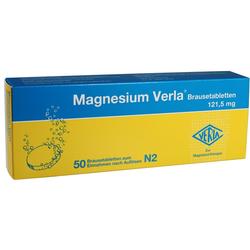 Eine Packung mit Magnesium-Brausetabletten von Verla.