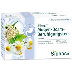 Eine Teepackung mit Kamillenblüten für Magen- und Darmberuhigung.